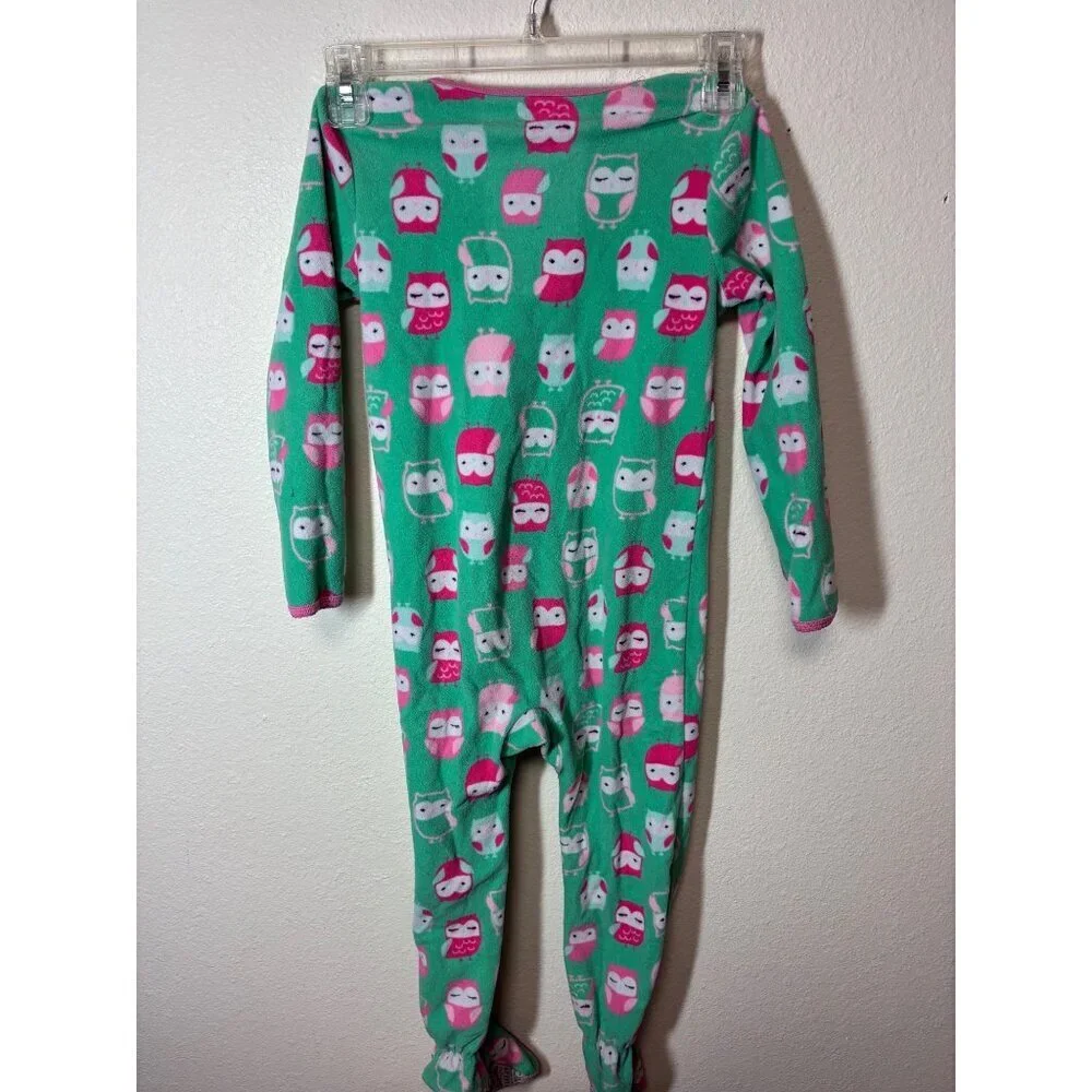 Carters Fleece Pajama Bundle Owls Footie Sleepwear Winter Long Sleeve Girls 5T